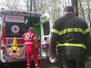 Cercatore di funghi in difficoltà, Vigili del Fuoco in azione