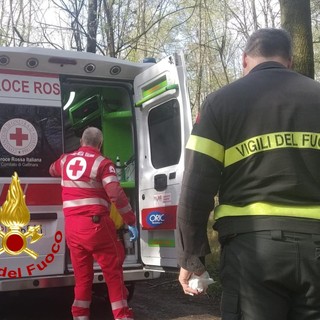 Cercatore di funghi in difficoltà, Vigili del Fuoco in azione