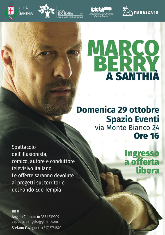 Marco Berry a Santhià per il Fondo Edo Tempia